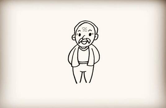 人物系列爷爷简笔画