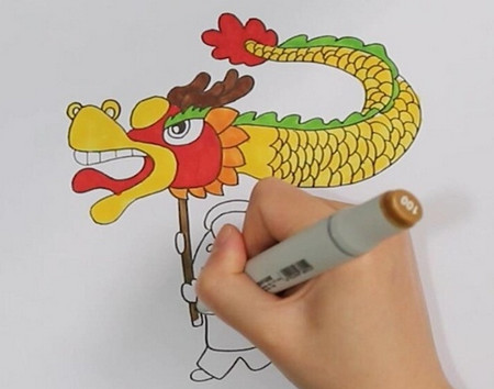 舞龙简笔画步骤图片简单