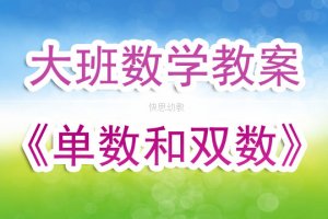 幼儿园大班数学教案《单数和双数》含反思