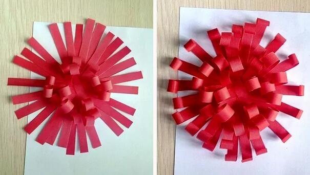 卡纸条菊花手工制作