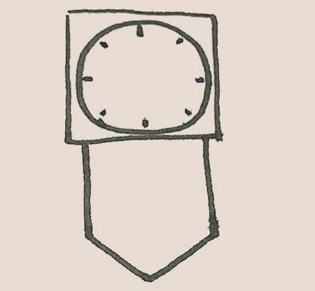 生活用品挂钟简笔画图片彩色