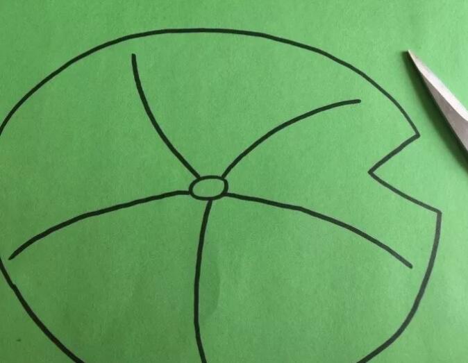 卡纸手工拼贴画荷花