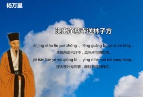 杨万里晓出净慈寺送林子方古诗带拼音版 意思及