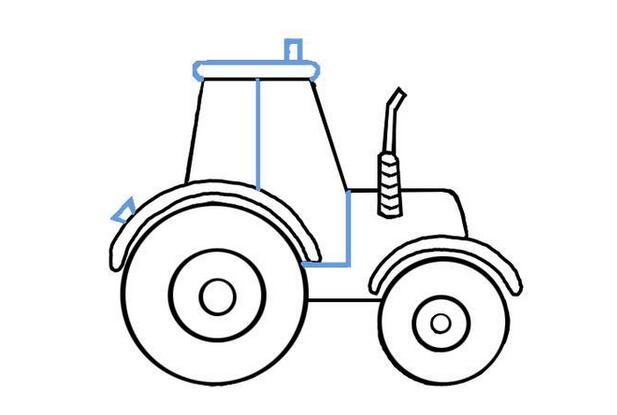 如何画拖拉机简笔画步骤图片