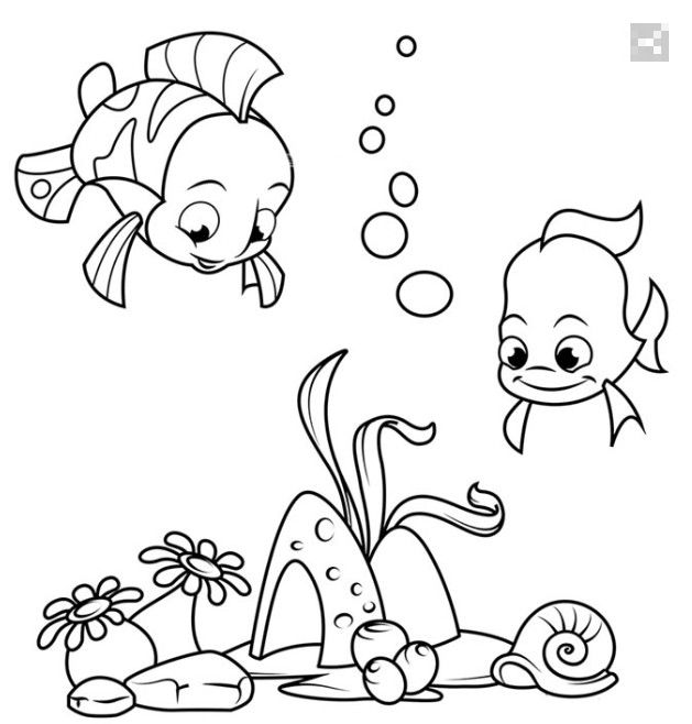 海底世界海洋生物简笔画图片