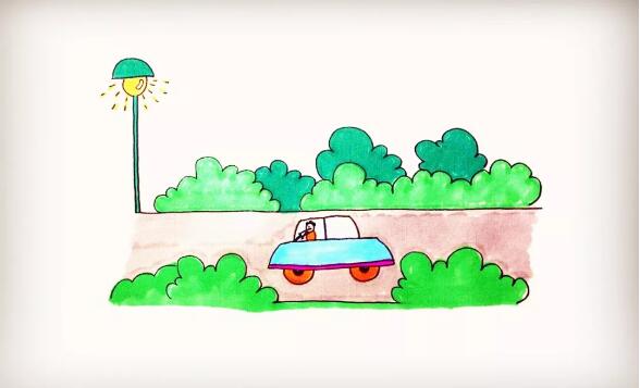 奔跑的小汽车简笔画