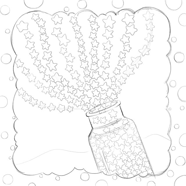 少儿美术课程色彩明快画《释放星光》