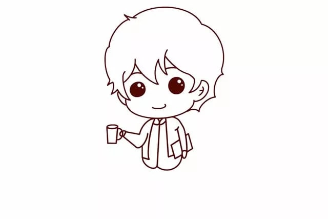 优雅的小男孩简笔画