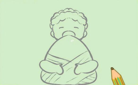 教你学画端午节吃粽子简笔画