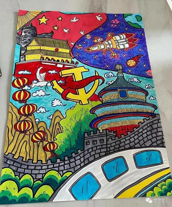 建党100周年主题儿童绘画作品