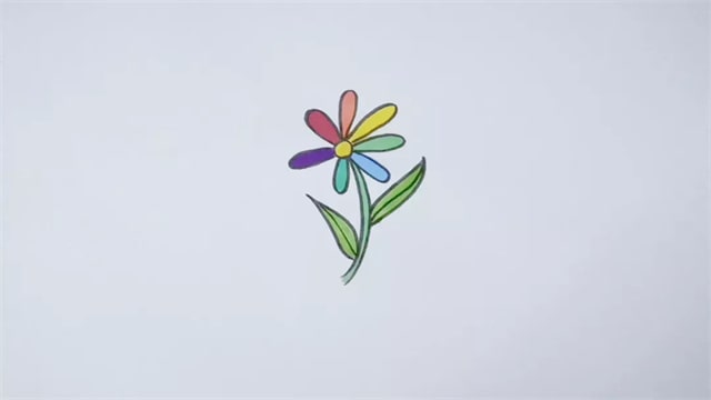 七色花简笔画教程图片