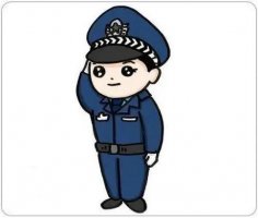人民警察简笔画教程图片