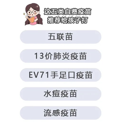 儿童疫苗接种时间表