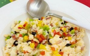 宝宝辅食食谱 彩椒鸡丁炒饭