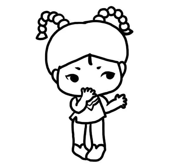 中国风小女孩简笔画画法