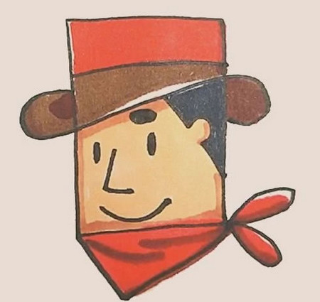 西部牛仔人物头像简笔画