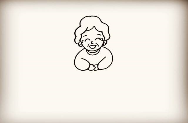 奶奶人物简笔画步骤图片