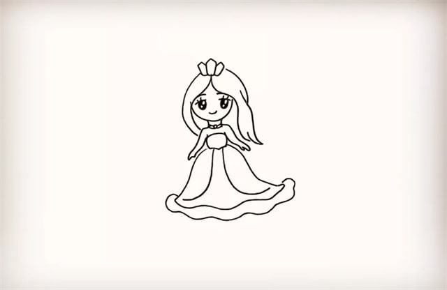 漂亮的小公主简笔画怎么画