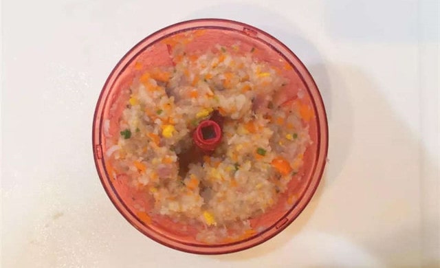 鲜虾猪肉米饭饼的做法 10个月宝宝辅食食谱