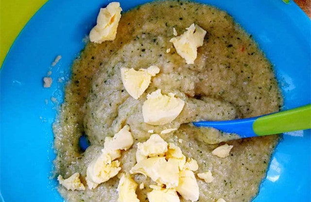 三文鱼蔬菜米糊的做法 六个月宝宝辅食食谱