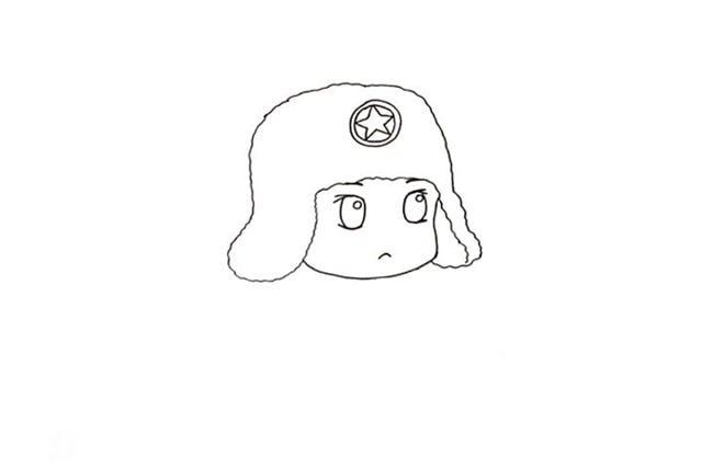 卡通雷锋简笔画怎么画