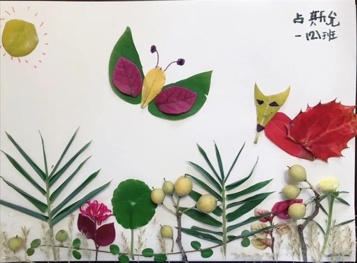 树叶贴画图片大全简单又好看