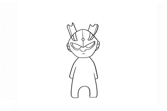 卡通赛罗奥特曼简笔画步骤图片