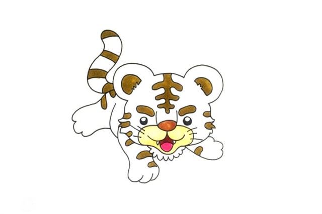 小老虎简笔画怎么画步骤图片