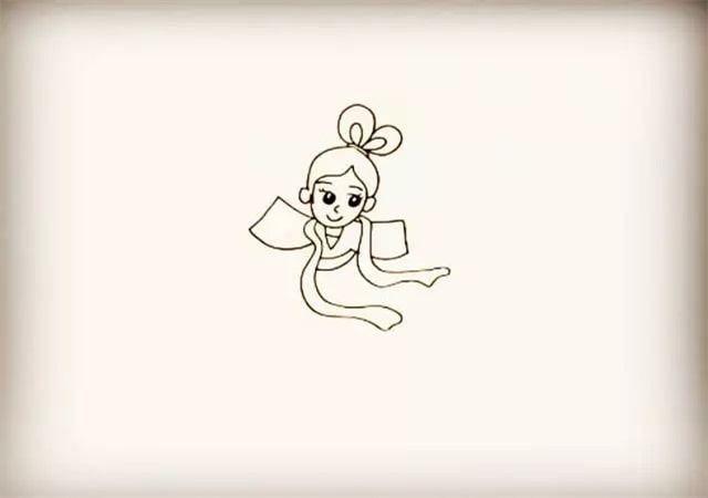 嫦娥奔月简笔画步骤图片