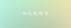 相反数教案