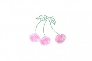 樱桃手指画画法