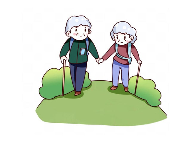 重阳节爷爷奶奶简笔画图片