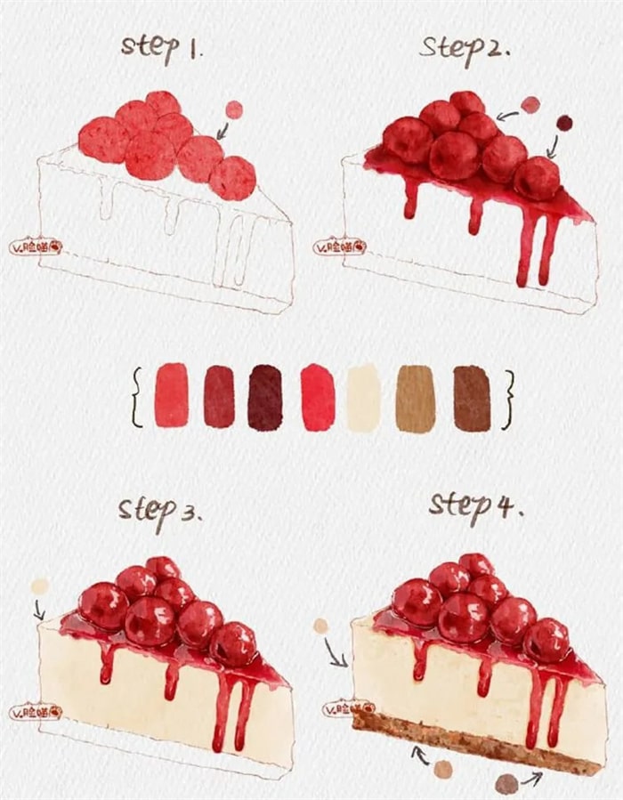 20多个水彩画教程作品，简单易上手