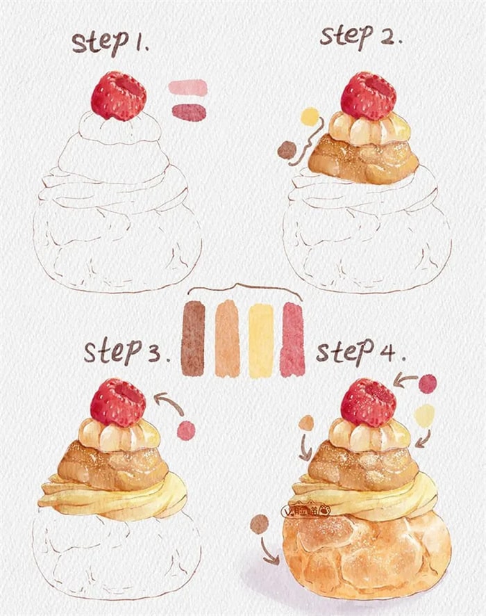 20多个水彩画教程作品，简单易上手