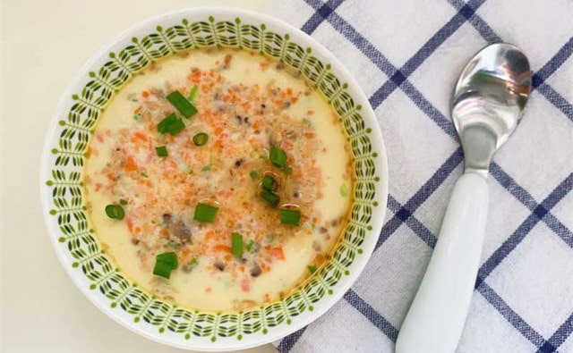 蔬菜肉末炖蛋的做法 10个月宝宝辅食食谱