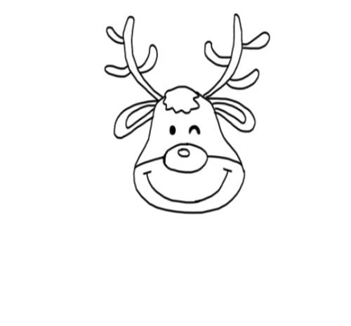 圣诞麋鹿简笔画教程图片