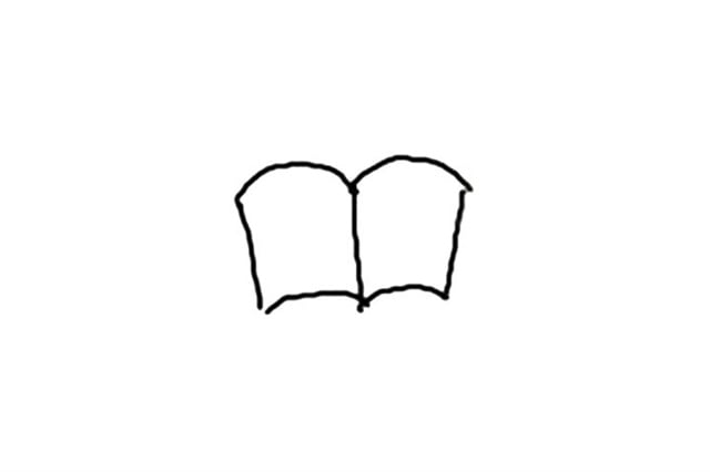 一本打开的书简笔画怎么画简单