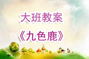 幼儿园大班教案《九色鹿》含反思