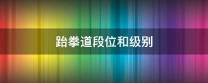 跆拳道段位和级别
