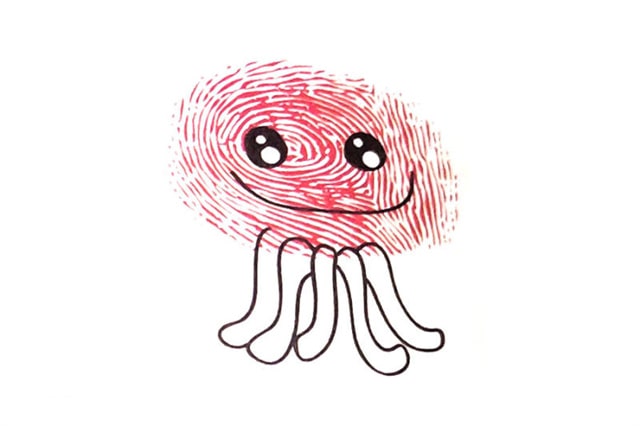 章鱼手指画 幼儿早教绘画