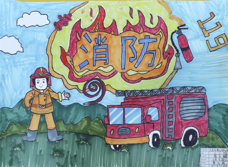 消防安全绘画图片
