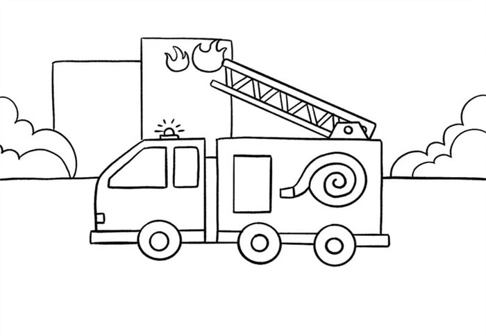 勇敢的消防车简笔画教程图片