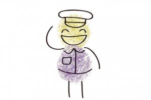 警察叔叔手指画的画法简单