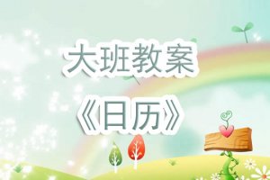 幼儿园大班教案《日历》含反思