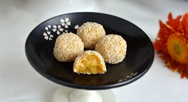 空气炸锅烤红薯芝麻球