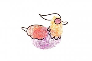 鸳鸯手指画画法步骤