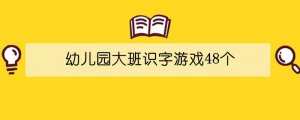 幼儿园大班识字游戏48个