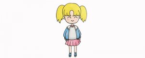 双马尾小女孩简笔画画法步骤可爱