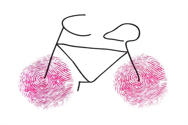 自行车手指画画法步骤