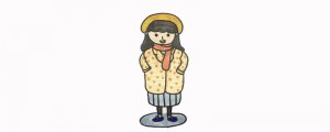 冬天漂亮小女孩简笔画画法步骤
